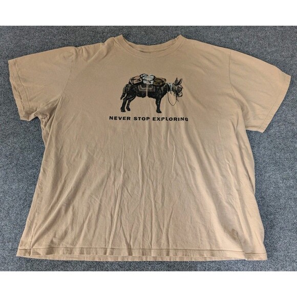 The North Face Shirt Graphic Never Stop Exploring Donkey Mens Sz XXL Brown - Picture 1 of 8